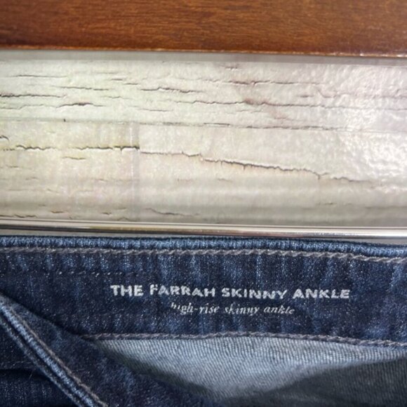 AG Adriano Goldschmied The Farrah High-rise Skinny Ankle Raw Hem Blue Jeans, 27 - Picture 4 of 9